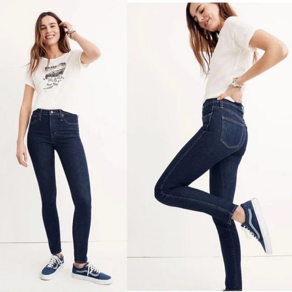 Madewell Tall 10” High Rise Skinny Jeans in Lucille Dark Wash Size 26T 26 Tall